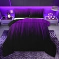 thumbnail image 1 of jejeloiu Modern Geometric Stripes Twin Comforter Sets,Neon Purple Black Bedding Set For Girls Kids Reversible 2pcs, 1 of 8