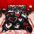 thumbnail image 1 of jejeloiu Modern Graffiti Art Bedding Comforter Set,Cute Loves Heart Twin Comforter Sets,Red White Black Bedding Set For Teens,Ultra Soft Home Decor Reversible,2 Pieces, 1 of 8