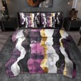 thumbnail image 1 of jejeloiu Modern Graffiti Geometric 7pcs Bedding Comforter Set,Vintage Waves Lines Queen Bedding Sets For Adults Reversible, 1 of 8