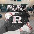 thumbnail image 1 of jejeloiu Monogrammed R 7-Piece Bedding Comforter Set,Baseball Lover King Bedding Sets,Ball Sport Games Bed Sheets For Teens,Ultra Soft Bedroom Decor Reversible, 1 of 8