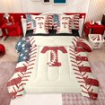 thumbnail image 1 of jejeloiu Monogrammed T Letter 7 Pieces Bedding Comforter Set,Cartoon Baseball Print Full Bedding Set For Boys Men Reversible, 1 of 8