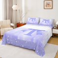 thumbnail image 1 of jejeloiu Monogrammed T Letter Full Size Sheets,Kawaii Bowtie Bow Bed Sheets For Bowknot Girl 4pcs, 1 of 7