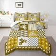 thumbnail image 1 of jejeloiu Motor Biker Bedding Comforter Set,Extreme Speed Motorcycle Twin Comforter SetsYellow White Grid Bedding Set For Children,Luxury Bedroom Decor Reversible,2-Piece, 1 of 8
