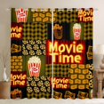 thumbnail image 1 of jejeloiu Movie Time Curtains Pack of 2 (42x84 Each),Vintage Cinema Ticket Curtains Blackout,Yellow Popcorn Bedroom Curtains For Girls Boys,Luxury Bedroom Decor, 1 of 6