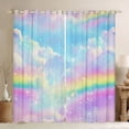 thumbnail image 1 of jejeloiu Multicolor Gradient Rainbow Blackout Curtains Set of 2 (52x84 Each),Galaxy Sky Clouds Window Curtains For Kids, 1 of 6