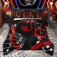 thumbnail image 1 of jejeloiu Music Melody Full Size Comforter Sets,Rock Musical Bedding Comforter Set,Red Black White Bedding Sets For Girls Boys,Microfiber Bedroom Decor Reversible,3-Piece, 1 of 8