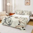 thumbnail image 1 of jejeloiu Musical Melody Bed Sheets,Music Notes King Sheets,Brown Beige Black Sheet Set For Teens,Breathable Home Decor,4 Pieces, 1 of 7