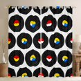 thumbnail image 1 of jejeloiu Musical Record Black Out Curtains,Abstract Geometric Circle Curtains Pack of 2 (42x63 Each) For Girls Boys, 1 of 6