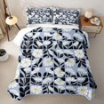 thumbnail image 1 of jejeloiu Muted Floral Quilt Full For Girls,Pastel Pattern Full Bedspread Sets,Light Blue Black,3pcs, 1 of 7