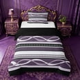 thumbnail image 1 of jejeloiu Mystic Striped Twin Duvet Cover,Dark Print Twin Bedding For Boys,Purple Black,Black Reversible,2-Piece,1 Duvet Cover and 1 Pillowcase, 1 of 6