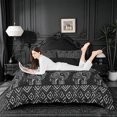 thumbnail image 1 of jejeloiu Mystical Tribal Duvet Cover Queen For Men Women,Boho Print Queen Bedding,Black Gray,Black Reversible,3pcs,1 Duvet Cover and 2 Pillowcases, 1 of 6