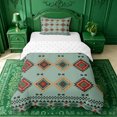thumbnail image 1 of jejeloiu Natural Tribal Twin Duvet Cover,Organic Print Twin Bedding For Boys,Green Turquoise,Reversible,2 Pieces,1 Duvet Cover and 1 Pillowcase, 1 of 6