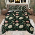 thumbnail image 1 of jejeloiu Nature Botanical Floral Full Size Comforter Sets,White Pink Green Bedding Sets For Adults Reversible 3 Pieces, 1 of 8