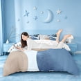 thumbnail image 1 of jejeloiu Nautical Abstract Duvet Cover King For Men Women,Coastal Print King Bedding,Blue Brown,Reversible,3pcs,1 Duvet Cover and 2 Pillowcases, 1 of 6