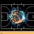 thumbnail image 1 of jejeloiu Neon Basketball Fabric by the Yard 3 Yards, Black White Basketball Court Fabric for Sewing, Ball Gamer Home Decor Fabric by the Yard, Lightweight Room Decor, 1 of 6