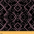 thumbnail image 1 of jejeloiu Neon Geometric Checkered Fabric by the Yard 5 Yards,Modern Aesthetic Artwork Fabric for Sewing,Lightpink Black Plaid Home Decor Fabric by the Yard For Girl,Super Cozy Room Decor, 1 of 6