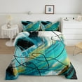 thumbnail image 1 of jejeloiu Oil Painting Ombre Bedding Comforter Set,Cyan Geometric Stripes Twin Comforter Sets,Modern Abstract Minimalist Bedding Set For Girl,Microfiber Room Decoration Reversible,2pcs, 1 of 8