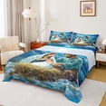 thumbnail image 1 of jejeloiu Oil Painting Twin Sheet Sets,Christmas Theme Twin Fitted Sheet,Happy New Year Flat Sheet For Men Women,Lightweight Room Decor,3pcs, 1 of 7