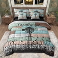 thumbnail image 1 of jejeloiu Old Barn Door 7 Pieces Bedding Comforter Set,Rustic Farmhouse Windmill Full Bedding Set For Adults Reversible, 1 of 8