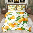 thumbnail image 1 of jejeloiu Orange 7-Piece Bedding Comforter Set,Swweet Fruit King Bedding Sets,White Flower Floral Bed Sheets For Boys Girls,Super Cozy Room Decor Reversible, 1 of 8