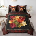 thumbnail image 1 of jejeloiu Orange Maples Bedding Comforter Set 7-Piece,Hello Fall King Bedding Sets,Autumn Leaves Bed Sheets For Children,Microfiber Bedroom Decor Reversible, 1 of 8