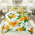 thumbnail image 1 of jejeloiu Orange Queen Comforter Set,Swweet Fruit Bedding Sets,White Flower Floral Bedding Comforter Set For Boys Girls,Super Cozy Room Decor Reversible,3 Pieces, 1 of 8