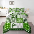 thumbnail image 1 of jejeloiu Outdoor Motocross Full Size Comforter Sets,Speed Sports Bedding Comforter Set,Green Geometric Plaid Bedding Sets For Boys,Lightweight Room Decorative Reversible,3-Piece, 1 of 8