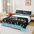 thumbnail image 1 of jejeloiu Paris Eiffel Tower Full Size Sheets,Chic Glitter Print Bed Sheets,Blue Black Sheet Sets For Girls Boys,Breathable Home Decor,4pcs, 1 of 7