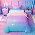thumbnail image 1 of jejeloiu Pastel Star Pattern Twin Bedding Kids,Dreamy Print Duvet Cover Set For Girls,Reversible,2-Piece(No Comforter), 1 of 6