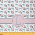 thumbnail image 1 of jejeloiu Personalized Letter L Fabric by the Yard 2 Yards,Monogrammed Theme Room Decor Fabric by the Yard,Cartoon Flower Floral Fabric for Sewing,Ultra Soft Bedroom Decor, 1 of 6