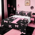 thumbnail image 1 of jejeloiu Personalized Letter T Twin Sheet Sets,Monogrammed Theme Twin Fitted Sheet,Ribbon Bow Knot Flat Sheet,Ultra Soft Bedroom Decor,3pcs, 1 of 7