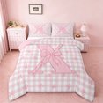 thumbnail image 1 of jejeloiu Personalized Letter X Full Size Comforter Sets,Monogrammed Theme Bedding Comforter Set,Ribbon Bow Knot Bedding Sets,Ultra Soft Bedroom Decor Reversible,3pcs, 1 of 8