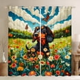 thumbnail image 1 of jejeloiu Pet Dogs Lover Curtains Pack of 2 (42x84 Each),Cute Dachshund Curtains Blackout,Colorful Daisy Flower Bedroom Curtains For Girls Boys,Breathable Bedroom Decor, 1 of 6