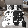thumbnail image 1 of jejeloiu Pet Dogs Lovers 7-Piece Twin Bedding Sets,Kawaii Paws Bedding Comforter Set,White Black Sheet Sets For Girl Boy,Breathable Home Decor Reversible, 1 of 8