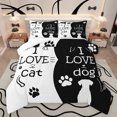 thumbnail image 1 of jejeloiu Pet Dogs Lovers Bedding Comforter Set,Kawaii Paws Twin Comforter Sets,White Black Bedding Set For Girl Boy,Breathable Home Decor,2pcs, 1 of 8
