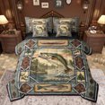 thumbnail image 1 of jejeloiu Pike Fish 7-Piece Twin Bedding Sets,Fishing And Hunting Bedding Comforter Set,Vintage Aztec Geometric Sheet Sets For Girls Boys,Ultra Soft Home Decor Reversible, 1 of 8