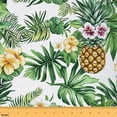 thumbnail image 1 of jejeloiu Pineapple Fabric by the Yard 2 Yards,Tropical Plant Monstera Room Decor Fabric by the Yard,Pink Yellow Flower Fabric for Sewing For Girls,Super Cozy Room Decor, 1 of 6