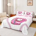 thumbnail image 1 of jejeloiu Pink Baseball Glove Twin Sheet Sets,Ball Sport Game Bedding For Girl 3pcs, 1 of 7