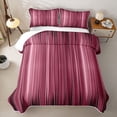 thumbnail image 1 of jejeloiu Pink Black Gradient Stripes Texture Quilt Full Kids,Modern Abstract Geometric Full Bedspread Sets,3pcs, 1 of 7