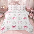 thumbnail image 1 of jejeloiu Pink Bows Ribbon Queen Comforter Set,White Volleyball Pattern Bedding Comforter Set Ball Gamer Reversible 3-Piece, 1 of 8