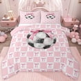 thumbnail image 1 of jejeloiu Pink Bows Twin Comforter Sets,Kids Football Game Bedding Set For Girls Boys Reversible 2pcs, 1 of 8