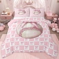 thumbnail image 1 of jejeloiu Pink Cartoon Bows Queen Comforter Set,Modern Geometric Checkered Bedding Comforter Set For Girls Teens Reversible 3pcs, 1 of 8