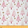 thumbnail image 1 of jejeloiu Pink Christmas Tree Fabric by the Yard 1 Yard,Gold Stars Home Decor Fabric by the Yard,Watercolor Graffiti Sewing Fabric For Teens,Microfiber Bedroom Decor, 1 of 6