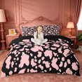 thumbnail image 1 of jejeloiu Pink Cow Print Duvet Cover Set Kids,Girly Animal Pattern Bedding Full For Girls,Reversible,3pcs(No Comforter), 1 of 6