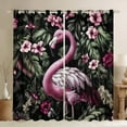 thumbnail image 1 of jejeloiu Pink Flamingo Blackout Curtains,Green Monstera Leaf Curtains Pack of 2 (38x45 Each),Tropical Botanical Leaves Window Curtains For Girl Boy,Super Cozy Room Decor, 1 of 6