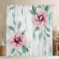 thumbnail image 1 of jejeloiu Pink Flower Floral Blackout Curtains Set of 2 (52x84 Each),Green Leaves Window Curtains,Modern Minimalsit Aesthetic Curtains and Drapes For Girls,Super Cozy Room Decor, 1 of 6