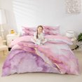 thumbnail image 1 of jejeloiu Pink Gold Marble Duvet Cover Set Kids,Elegant Abstract Pattern Bedding Full For Girls,Reversible,3-Piece(No Comforter), 1 of 6
