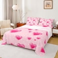 thumbnail image 1 of jejeloiu Pink Heart Loves Bed Sheets,Kawaii Cute Pattern King Sheets For Girls 4pcs, 1 of 7