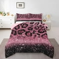 thumbnail image 1 of jejeloiu Pink Leopard Pattern Bedding Comforter Set,Modern Cheetah Print Twin Comforter Sets,Chic Sequin Print Bedding Set For Girl Teens,Microfiber Bedroom Decor Reversible,2pcs, 1 of 8
