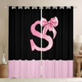 thumbnail image 1 of jejeloiu Pink Letter S Curtains Pack of 2 (42x84 Each),Cartoon Bow Bowtie Curtains Blackout For Girls Kids, 1 of 6